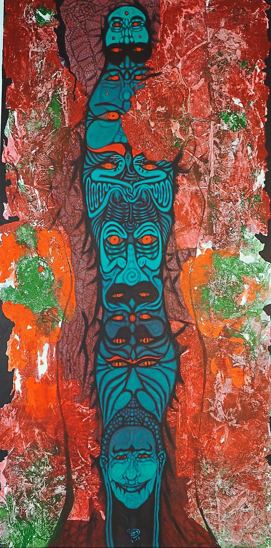 Rahmat Haron's Selamat Jalan Kepada Jiwa-Jiwa Yang Kudus (Goodbye To The Immoral Souls). (acrylic on canvas, 2012).